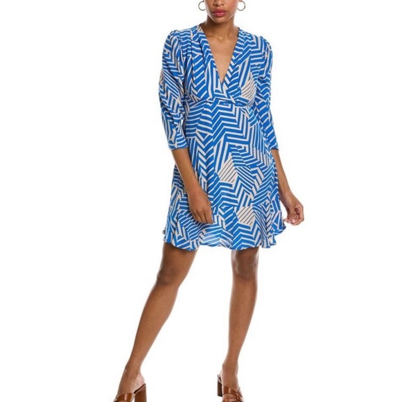Anna Kay Geometric Print Flounce Hem Minna Dress - Picture 1 of 13